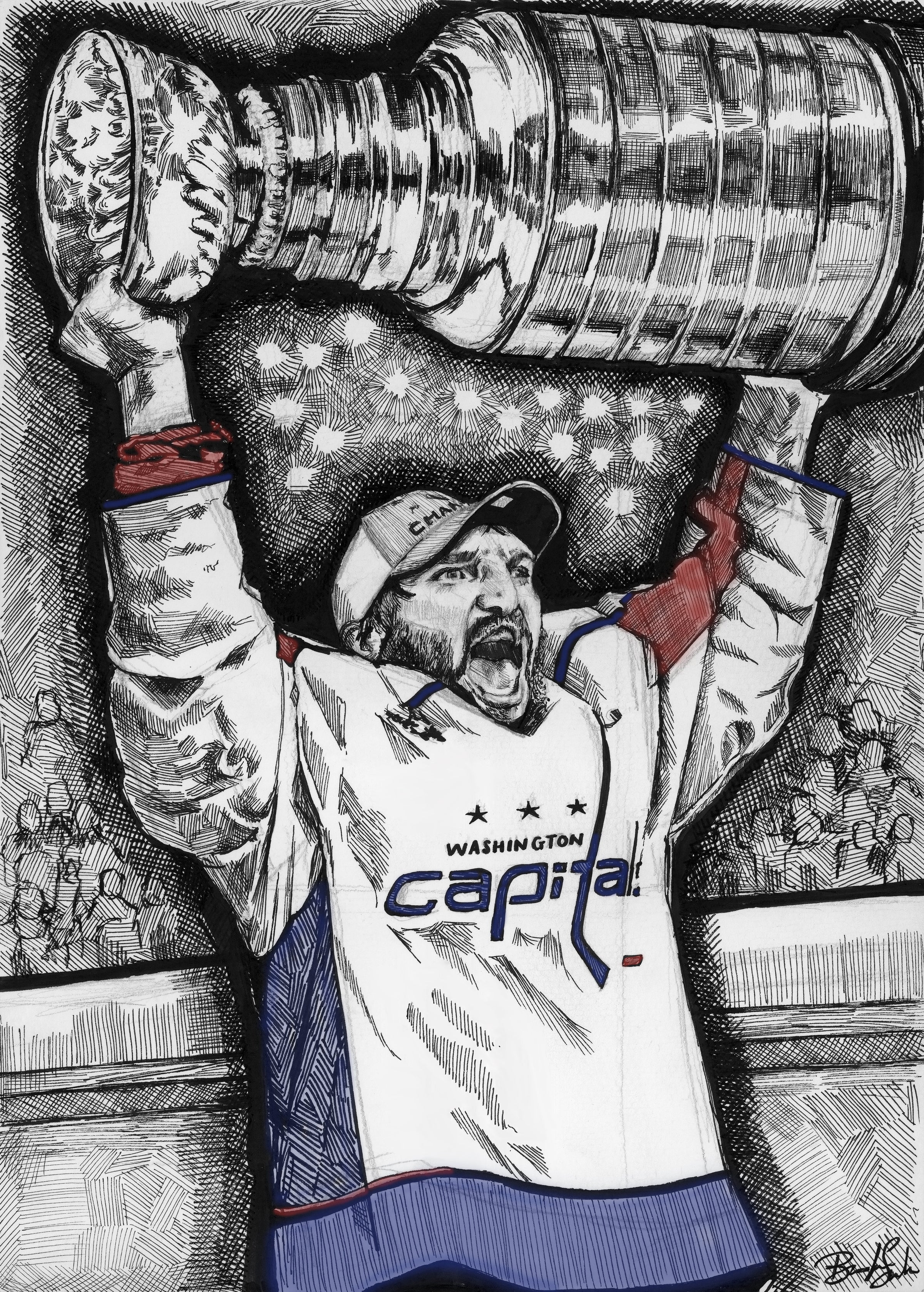 Washington Capitals, Alexander Ovechkin with the Stanley Cup – Brooke  Sullivan Art