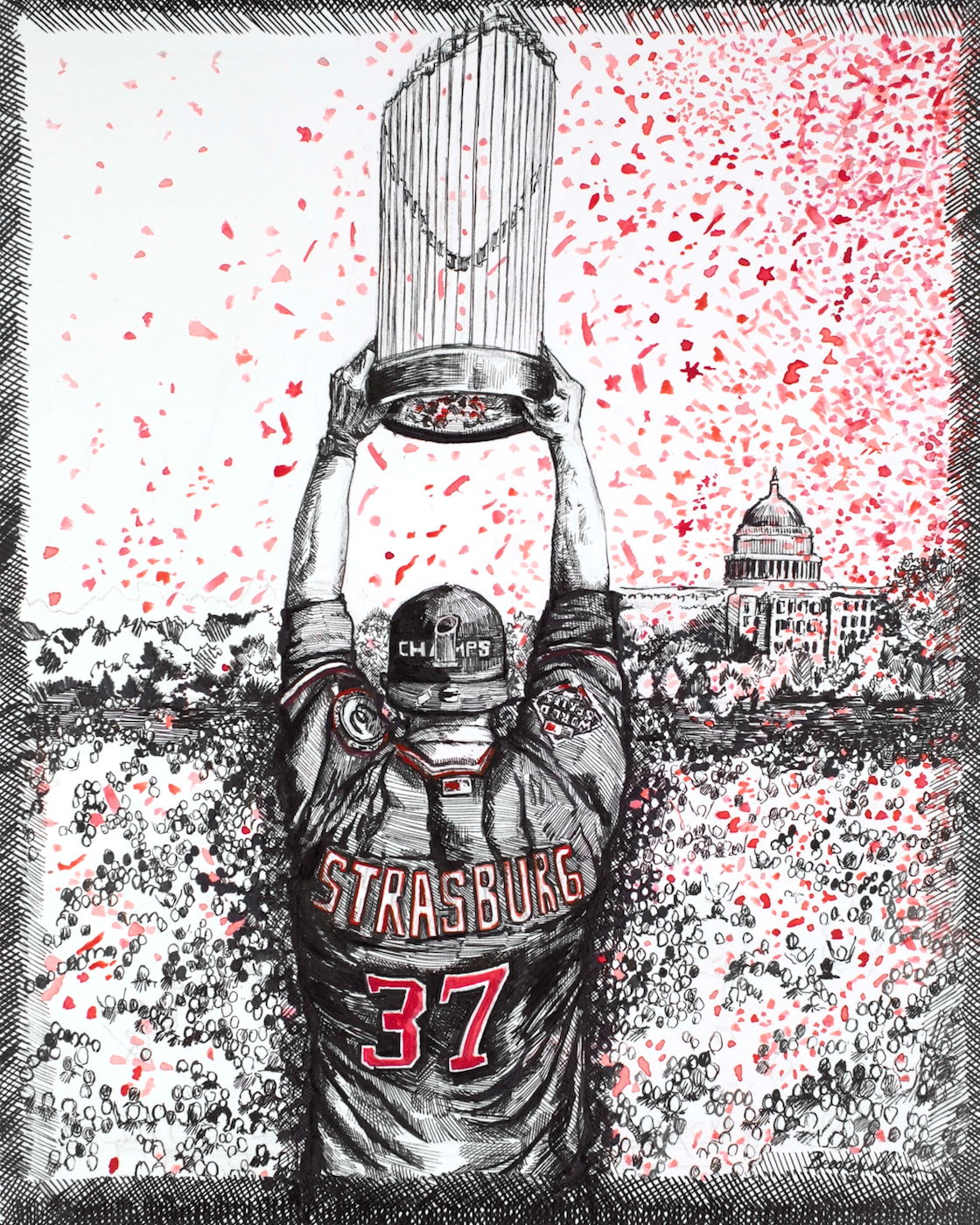 Washington Nationals, Stephen Strasburg with Commissioner's Trophy